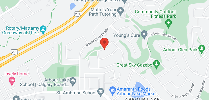 map of 204 ARBOUR CREST RD NW